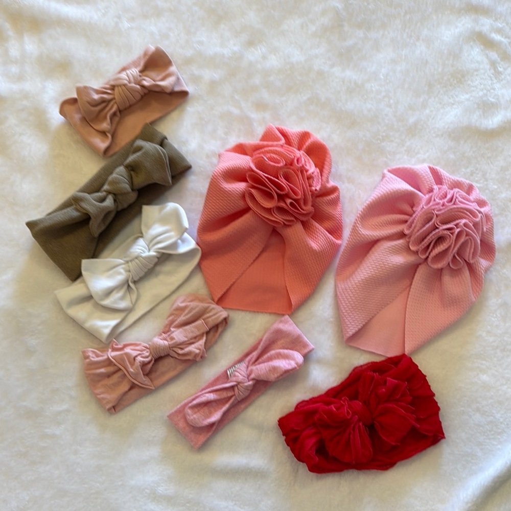 Kids Bow and Turban Headband Set